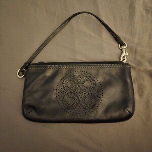 Coach Audrey Leather Perforated Go Go Large Wristlet